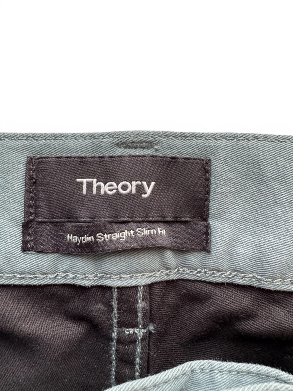 THEORY Haydin Straight Slim Fit Green Jeans Pants Men’s 34 Stretch - Picture 3 of 10